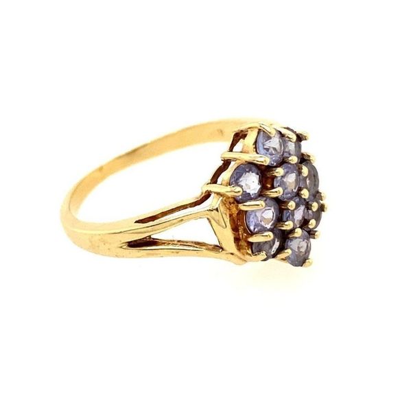10k Cluster Tanzanite Ring - Picture 3 of 8